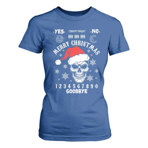 Dark Christmas Spirit Board T Shirt For Women Creepy Merry Xmas Skull and Ouija Horror Holiday TS02 Royal Blue Print Your Wear
