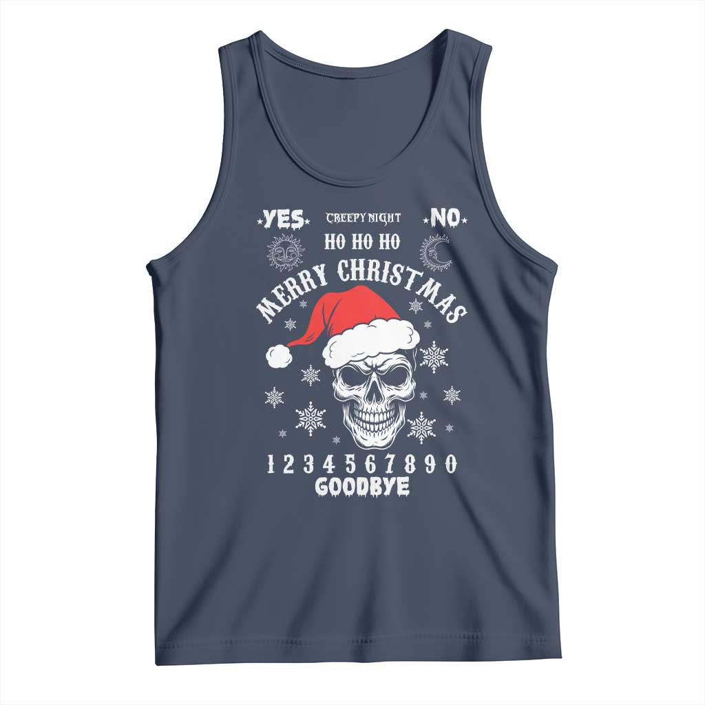 Dark Christmas Spirit Board Tank Top Creepy Merry Xmas Skull and Ouija Horror Holiday TS02 Navy Print Your Wear