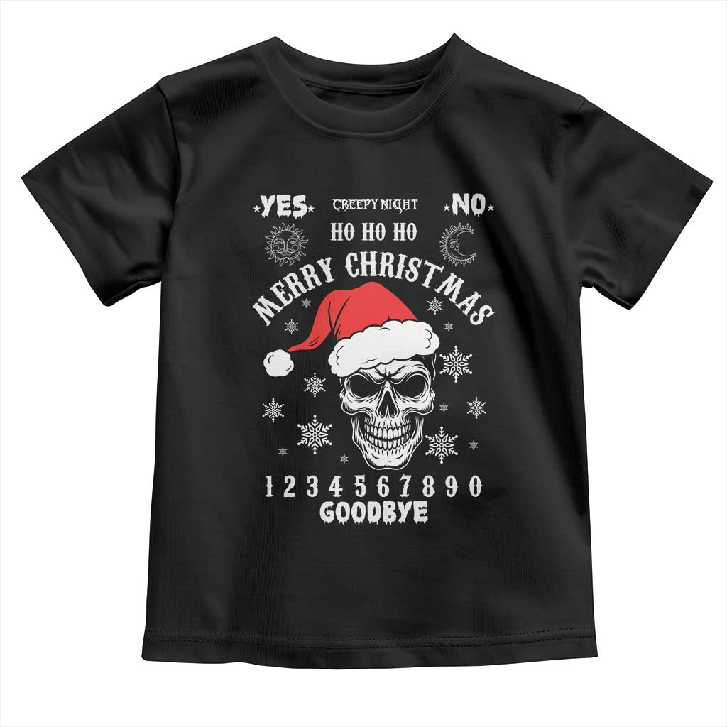 Dark Christmas Spirit Board Toddler T Shirt Creepy Merry Xmas Skull and Ouija Horror Holiday TS02 Black Print Your Wear