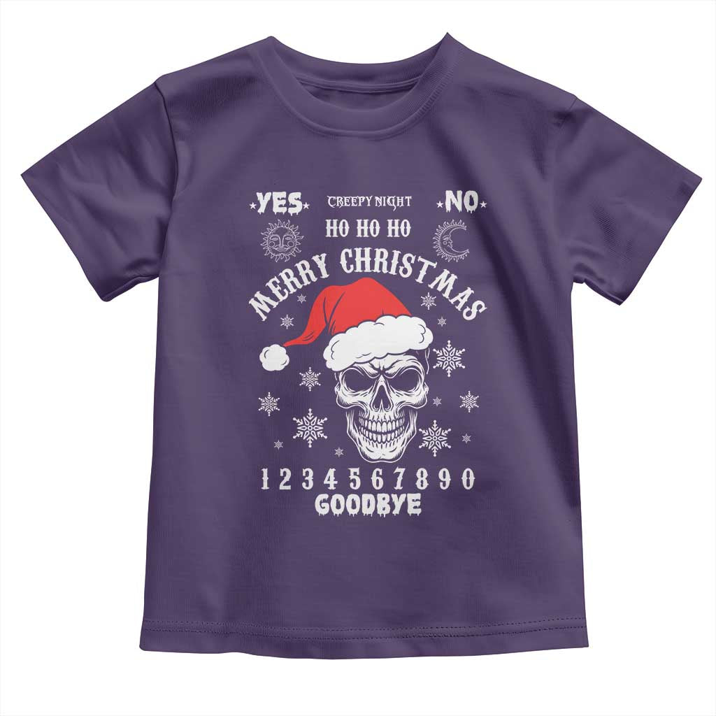 Dark Christmas Spirit Board Toddler T Shirt Creepy Merry Xmas Skull and Ouija Horror Holiday TS02 Purple Print Your Wear