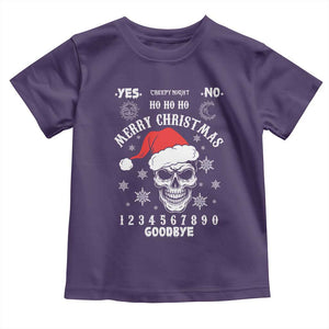 Dark Christmas Spirit Board Toddler T Shirt Creepy Merry Xmas Skull and Ouija Horror Holiday TS02 Purple Print Your Wear