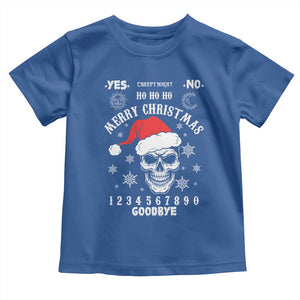Dark Christmas Spirit Board Toddler T Shirt Creepy Merry Xmas Skull and Ouija Horror Holiday TS02 Royal Blue Print Your Wear