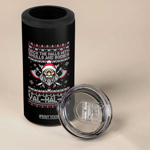 Deck The Halls With Skulls and Bodies 4 in 1 Can Cooler Tumbler Viking Christmas Fa La La Valhalla TS02 Print Your Wear