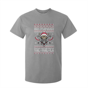Deck The Halls With Skulls and Bodies T Shirt For Kid Viking Christmas Fa La La Valhalla TS02 Sport Gray Print Your Wear