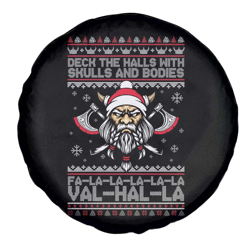 Deck The Halls With Skulls and Bodies Spare Tire Cover Viking Christmas Fa La La Valhalla TS02 Print Your Wear