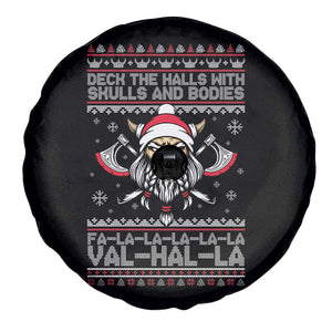Deck The Halls With Skulls and Bodies Spare Tire Cover Viking Christmas Fa La La Valhalla TS02 Print Your Wear