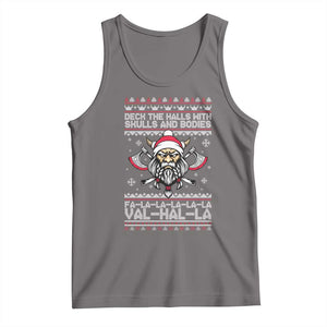 Deck The Halls With Skulls and Bodies Tank Top Viking Christmas Fa La La Valhalla TS02 Deep Heather Print Your Wear