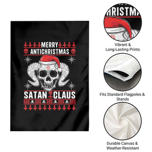 Satan Claus Skull Antichristmas Garden Flag Dark Humor Holiday 666 Skull and Horns TS02 Print Your Wear