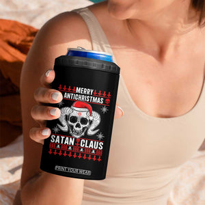 Satan Claus Skull Antichristmas 4 in 1 Can Cooler Tumbler Dark Humor Holiday 666 Skull and Horns TS02 Print Your Wear
