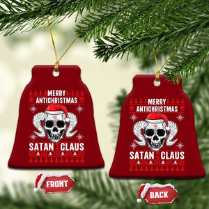 Satan Claus Skull Antichristmas Ceramic Ornament Dark Humor Holiday 666 Skull and Horns TS02 Print Your Wear
