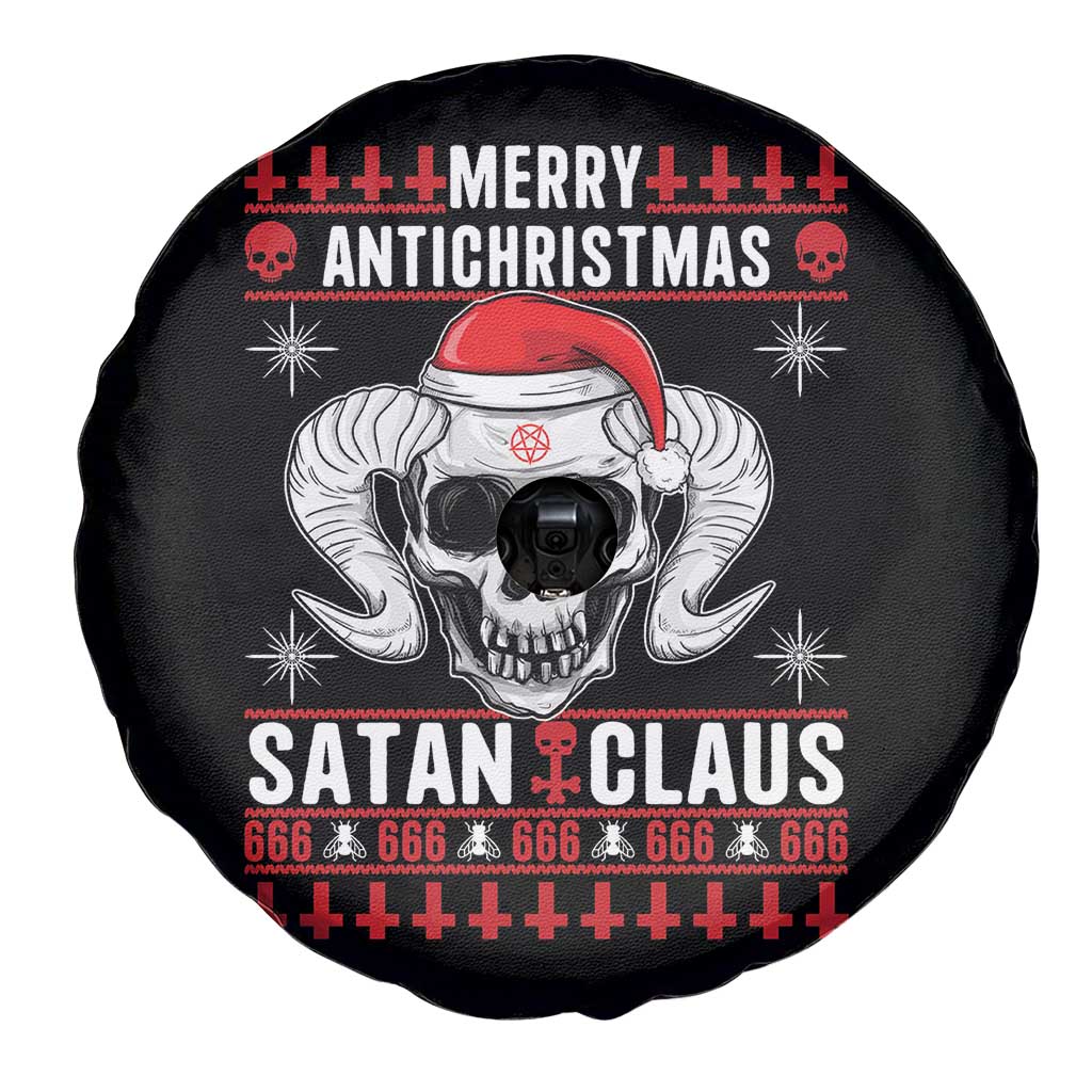 Satan Claus Skull Antichristmas Spare Tire Cover Dark Humor Holiday 666 Skull and Horns TS02 Print Your Wear