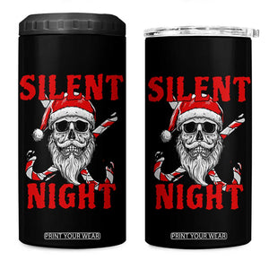 Silent Night Skull Christmas 4 in 1 Can Cooler Tumbler Creepy Santa Gothic Holiday TS02 One Size: 16 oz Black Print Your Wear