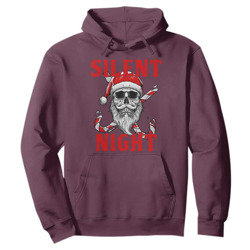 Silent Night Skull Christmas Hoodie Creepy Santa Gothic Holiday TS02 Maroon Print Your Wear