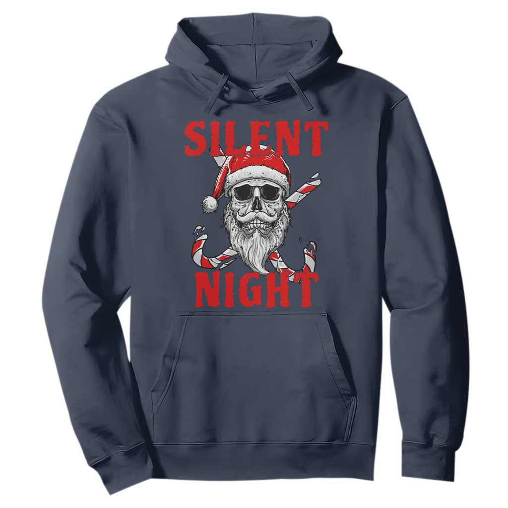 Silent Night Skull Christmas Hoodie Creepy Santa Gothic Holiday TS02 Navy Print Your Wear