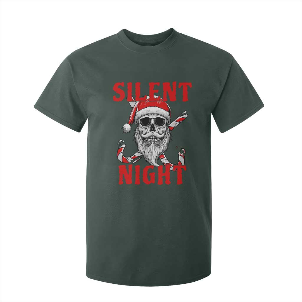 Silent Night Skull Christmas T Shirt For Kid Creepy Santa Gothic Holiday TS02 Dark Forest Green Print Your Wear