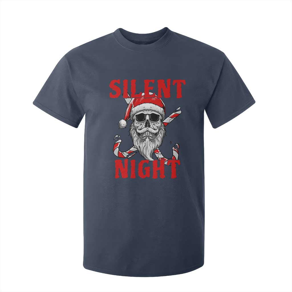 Silent Night Skull Christmas T Shirt For Kid Creepy Santa Gothic Holiday TS02 Navy Print Your Wear
