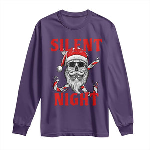 Silent Night Skull Christmas Long Sleeve Shirt Creepy Santa Gothic Holiday TS02 Purple Print Your Wear