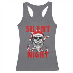 Silent Night Skull Christmas Racerback Tank Top Creepy Santa Gothic Holiday TS02 Charcoal Print Your Wear