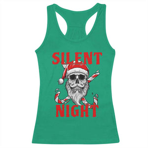 Silent Night Skull Christmas Racerback Tank Top Creepy Santa Gothic Holiday TS02 Irish Green Print Your Wear