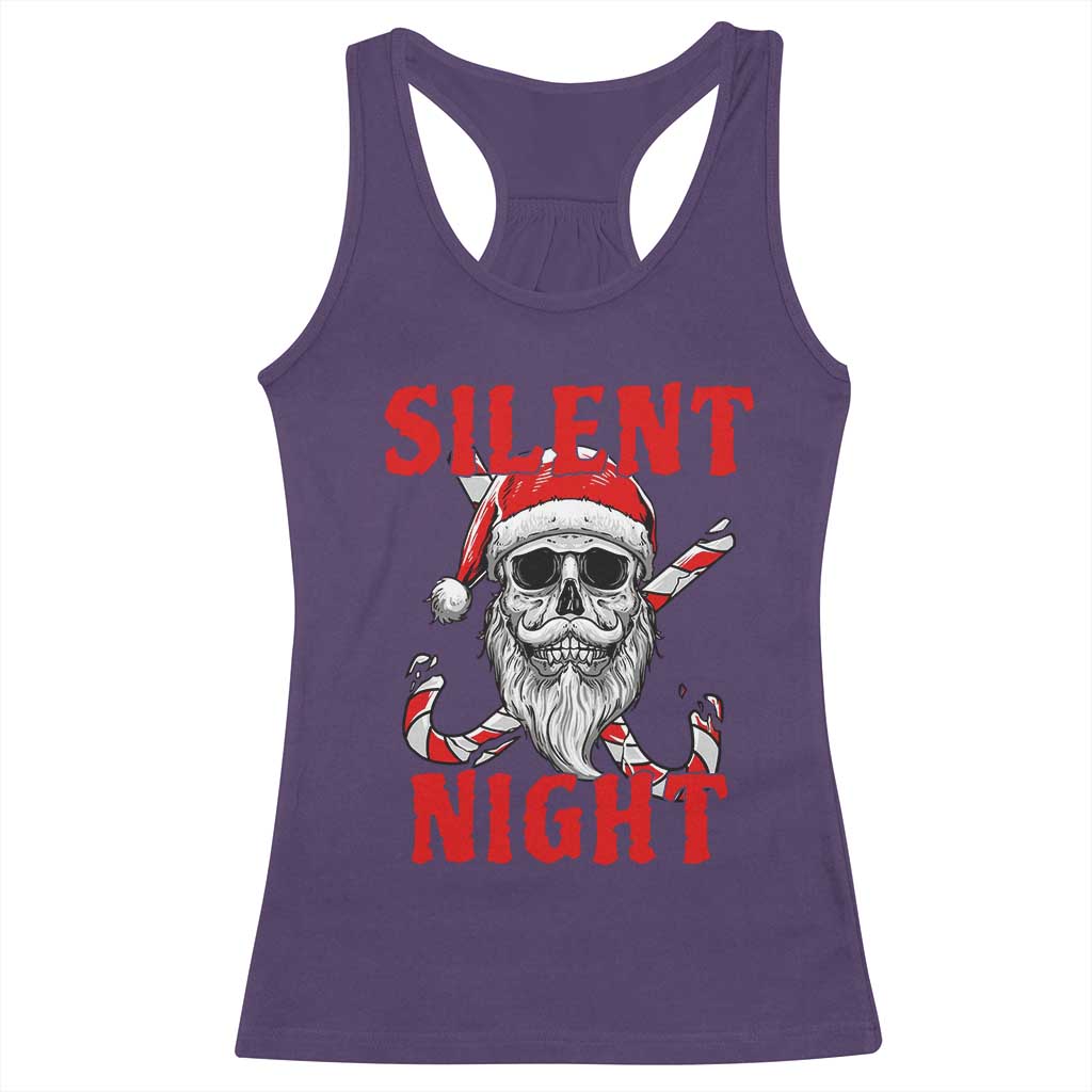 Silent Night Skull Christmas Racerback Tank Top Creepy Santa Gothic Holiday TS02 Purple Print Your Wear