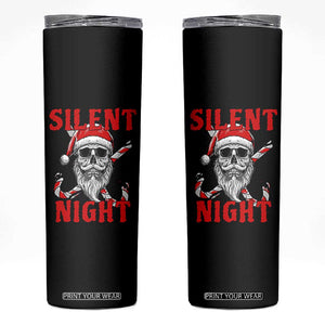 Silent Night Skull Christmas Skinny Tumbler Creepy Santa Gothic Holiday TS02 Black Print Your Wear