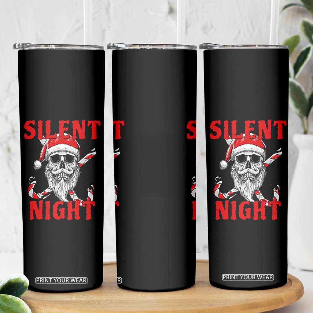 Silent Night Skull Christmas Skinny Tumbler Creepy Santa Gothic Holiday TS02 Print Your Wear