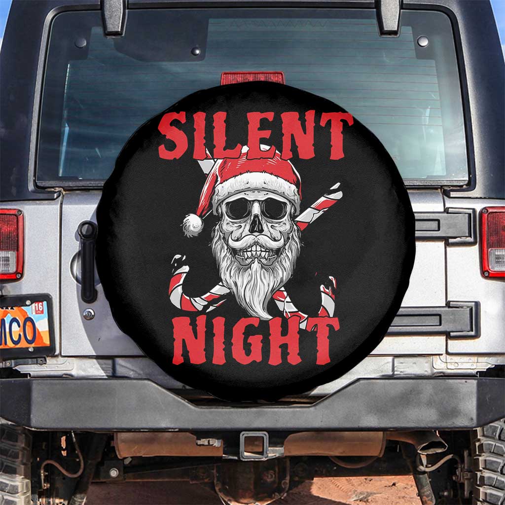 Silent Night Skull Christmas Spare Tire Cover Creepy Santa Gothic Holiday TS02 No hole Black Print Your Wear
