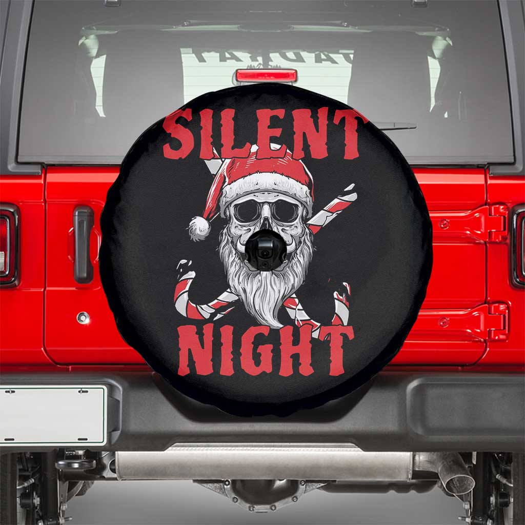 Silent Night Skull Christmas Spare Tire Cover Creepy Santa Gothic Holiday TS02 Black Print Your Wear