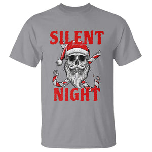Silent Night Skull Christmas T Shirt Creepy Santa Gothic Holiday TS02 Sport Gray Print Your Wear