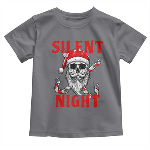 Silent Night Skull Christmas Toddler T Shirt Creepy Santa Gothic Holiday TS02 Charcoal Print Your Wear