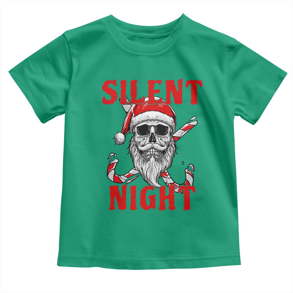 Silent Night Skull Christmas Toddler T Shirt Creepy Santa Gothic Holiday TS02 Irish Green Print Your Wear