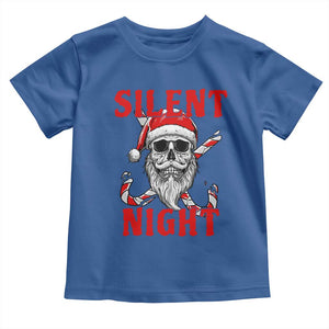 Silent Night Skull Christmas Toddler T Shirt Creepy Santa Gothic Holiday TS02 Royal Blue Print Your Wear