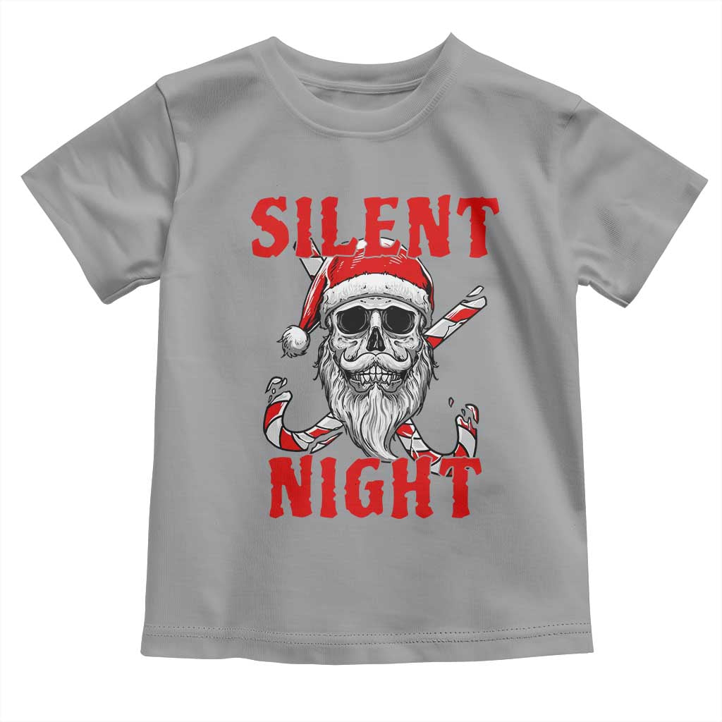 Silent Night Skull Christmas Toddler T Shirt Creepy Santa Gothic Holiday TS02 Sport Gray Print Your Wear