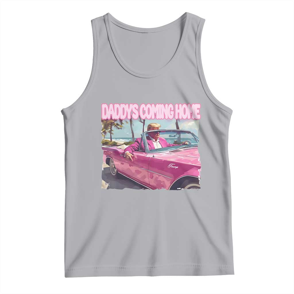 Trump Won 2024 Tank Top Daddy's Coming Home Funny Pink TS02 Athletic Heather Print Your Wear