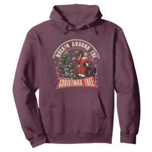 Christmas Trump Cowboy Hoodie Rocking Around The Xmas Tree Horse Rider Santa Donald TS02 Maroon Print Your Wear