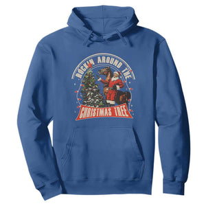 Christmas Trump Cowboy Hoodie Rocking Around The Xmas Tree Horse Rider Santa Donald TS02 Royal Blue Print Your Wear