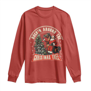 Christmas Trump Cowboy Long Sleeve Shirt Rocking Around The Xmas Tree Horse Rider Santa Donald TS02 Red Print Your Wear