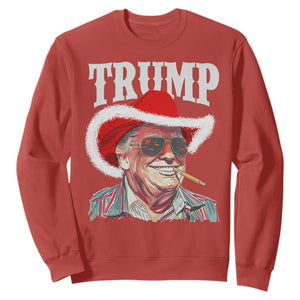 Christmas Trump Cowboy Sweatshirt Santa Donald TS02 Red Print Your Wear