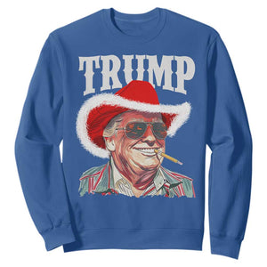 Christmas Trump Cowboy Sweatshirt Santa Donald TS02 Royal Blue Print Your Wear