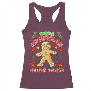 Christmas Trump Gingerbread Racerback Tank Top Make Xmas Great Again Funny Cookies TS02 Maroon Print Your Wear
