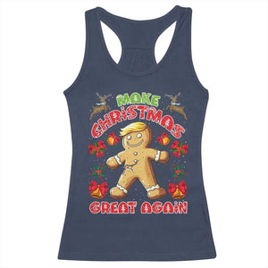 Christmas Trump Gingerbread Racerback Tank Top Make Xmas Great Again Funny Cookies TS02 Navy Print Your Wear