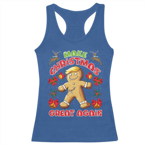 Christmas Trump Gingerbread Racerback Tank Top Make Xmas Great Again Funny Cookies TS02 Royal Blue Print Your Wear