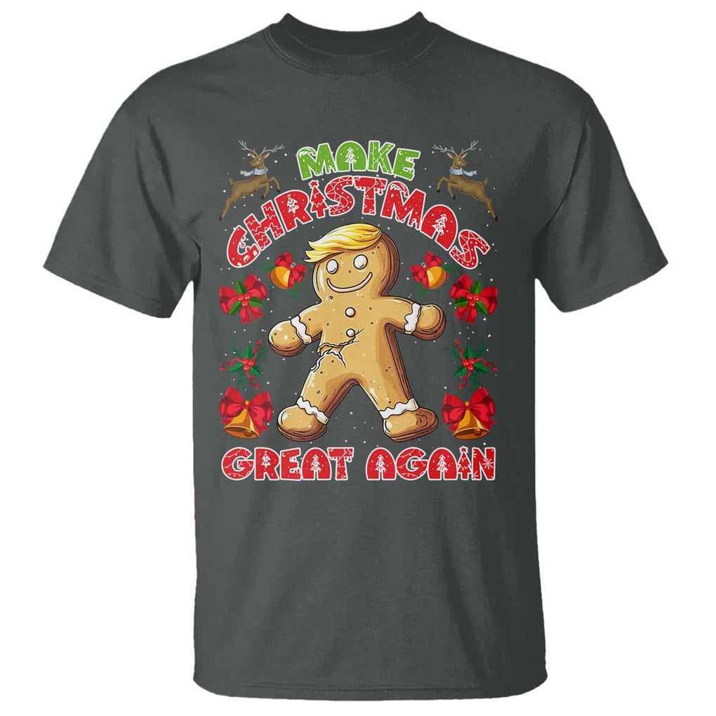 Christmas Trump Gingerbread T Shirt Make Xmas Great Again Funny Cookies TS02 Dark Heather Print Your Wear