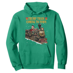 Christmas Trump Hoodie Trump Train Is Coming To Town TS02 Irish Green Print Your Wear
