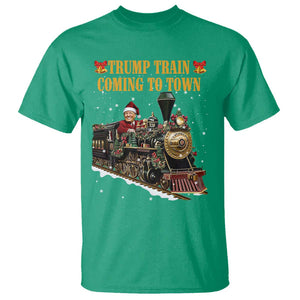 Christmas Trump T Shirt Trump Train Is Coming To Town TS02 Irish Green Print Your Wear