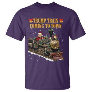 Christmas Trump T Shirt Trump Train Is Coming To Town TS02 Purple Print Your Wear