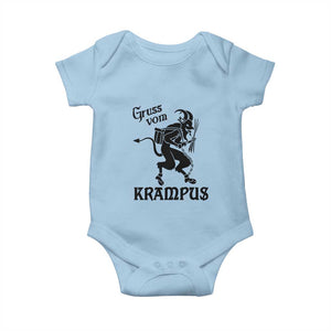 Krampus Baby Onesie Gruss Vom Greetings TS02 Light Blue Print Your Wear