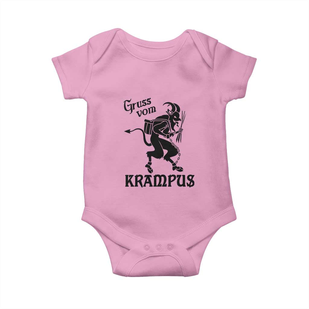 Krampus Baby Onesie Gruss Vom Greetings TS02 Light Pink Print Your Wear