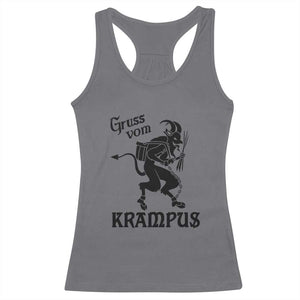 Krampus Racerback Tank Top Gruss Vom Greetings TS02 Charcoal Print Your Wear