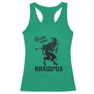 Krampus Racerback Tank Top Gruss Vom Greetings TS02 Irish Green Print Your Wear